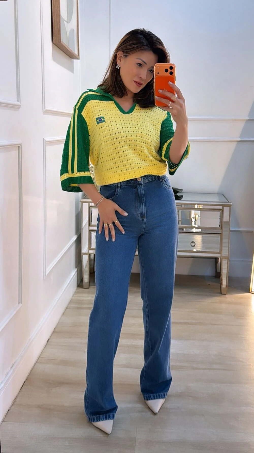 Blusa Feminina do Brasil de Tricô – Look Copa do Mundo